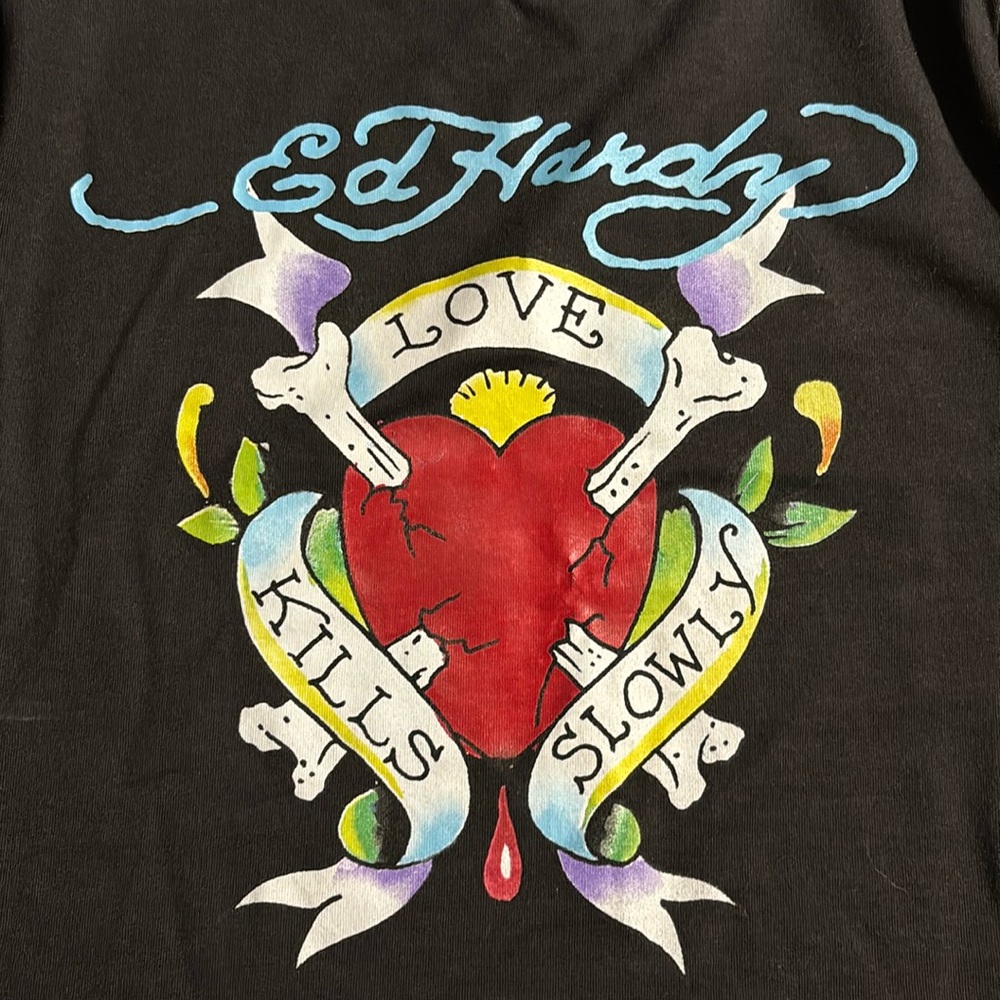 Ed Hardy love kills slowly crop top